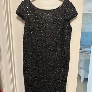 Adrianna Papell Black Sequin Cocktail Dress